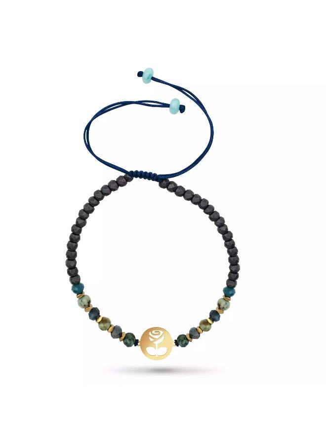 Ruby Art Gold 18K Pure Gold Bracelet for women Gold bracelet with rose beads  -  0.48  Gram