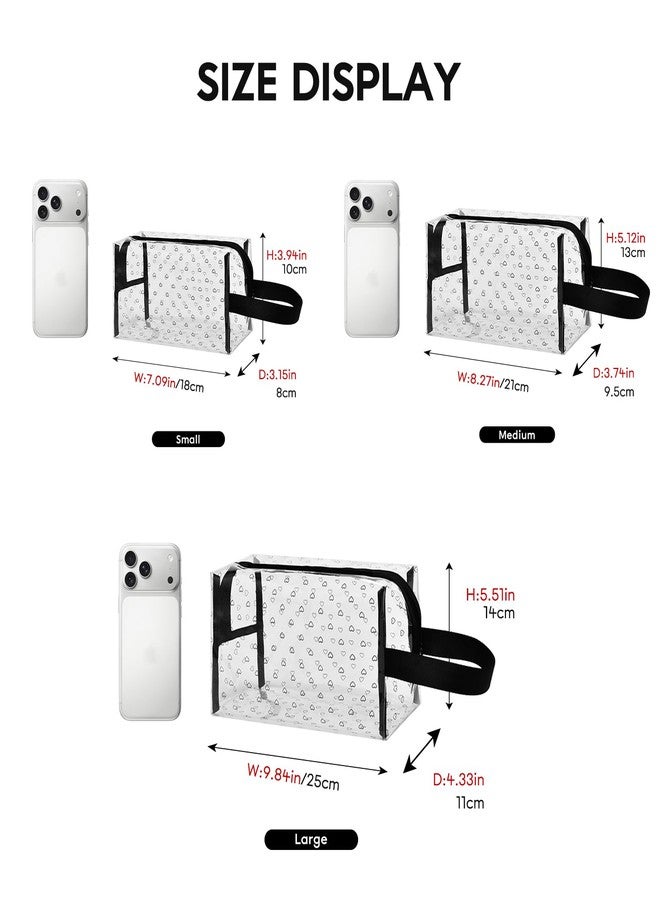 GIVLEFLY Clear TPU Toiletry Bag Set for Women & Men, 3PCS Waterproof Makeup & Skincare Organizer with Zipper, Soft Transparent Travel Cosmetic Pouch with Handle & Hanging Loop,B - Image 4