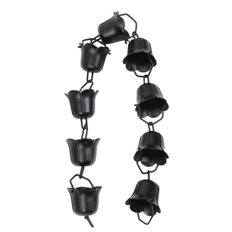 Matte Black Rain Chain 3 3ft Aluminum Alloy Decorative Gutter Downspout Replacement - Image 1