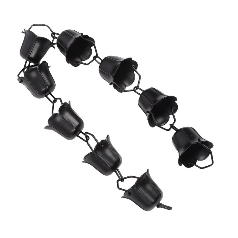 Matte Black Rain Chain 3 3ft Aluminum Alloy Decorative Gutter Downspout Replacement - Image 2