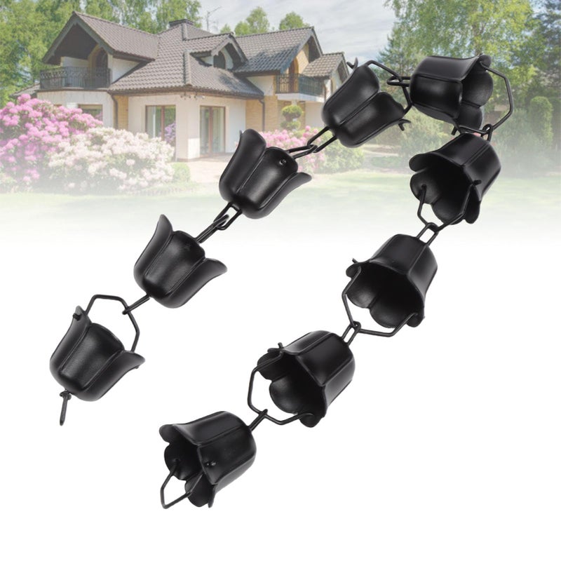 Matte Black Rain Chain 3 3ft Aluminum Alloy Decorative Gutter Downspout Replacement - Image 5