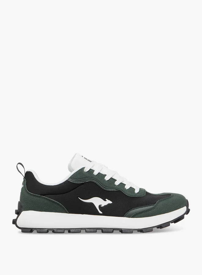 kangaROOS Men's Panelled Lace-Up Sneakers with Pull Tab