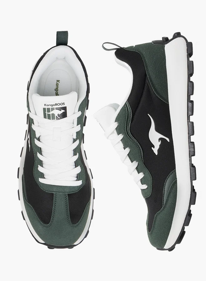 kangaROOS Men's Panelled Lace-Up Sneakers with Pull Tab