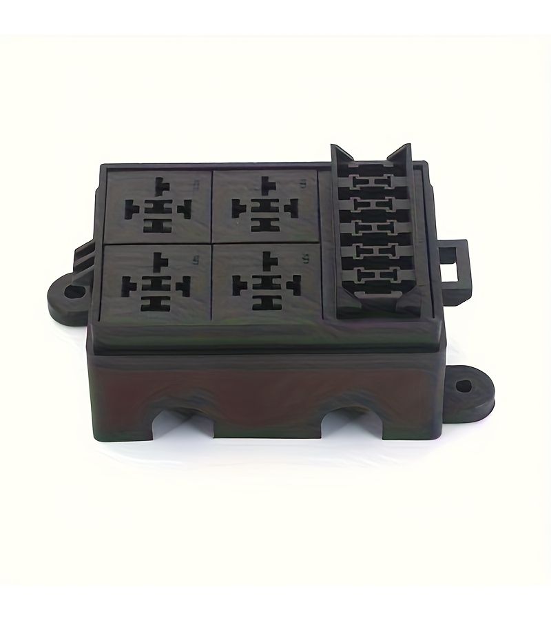 PA6 Modified Vehicle Fuse Box Black 4 Relay 6 Fuse With Copper Terminals TF0006 10 - Image 1