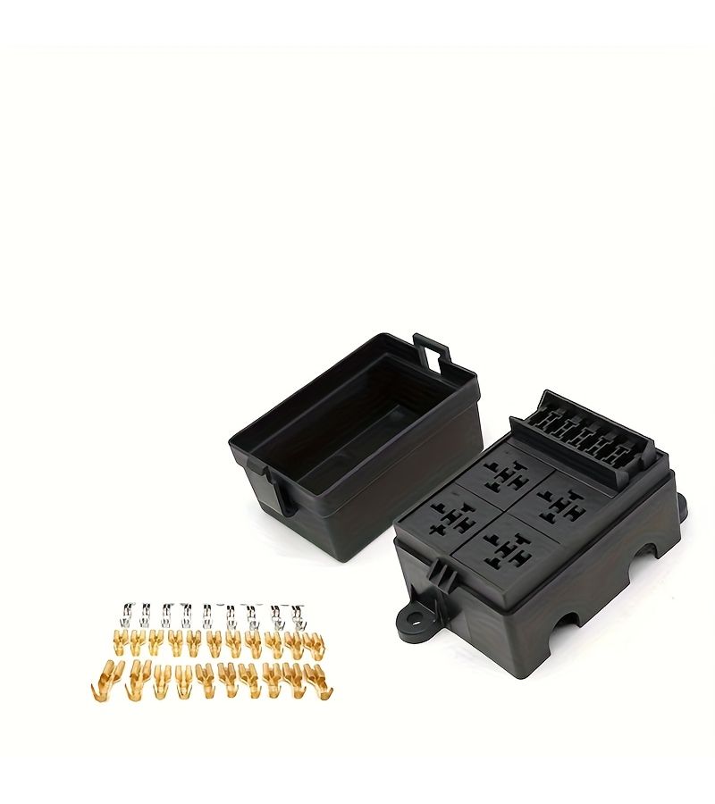 PA6 Modified Vehicle Fuse Box Black 4 Relay 6 Fuse With Copper Terminals TF0006 10 - Image 2