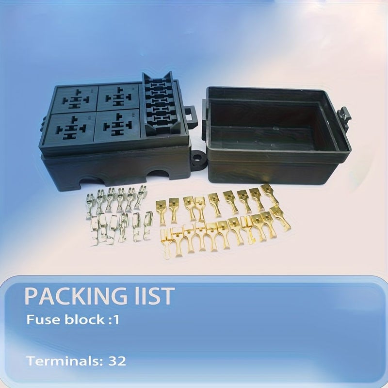 PA6 Modified Vehicle Fuse Box Black 4 Relay 6 Fuse With Copper Terminals TF0006 10 - Image 5