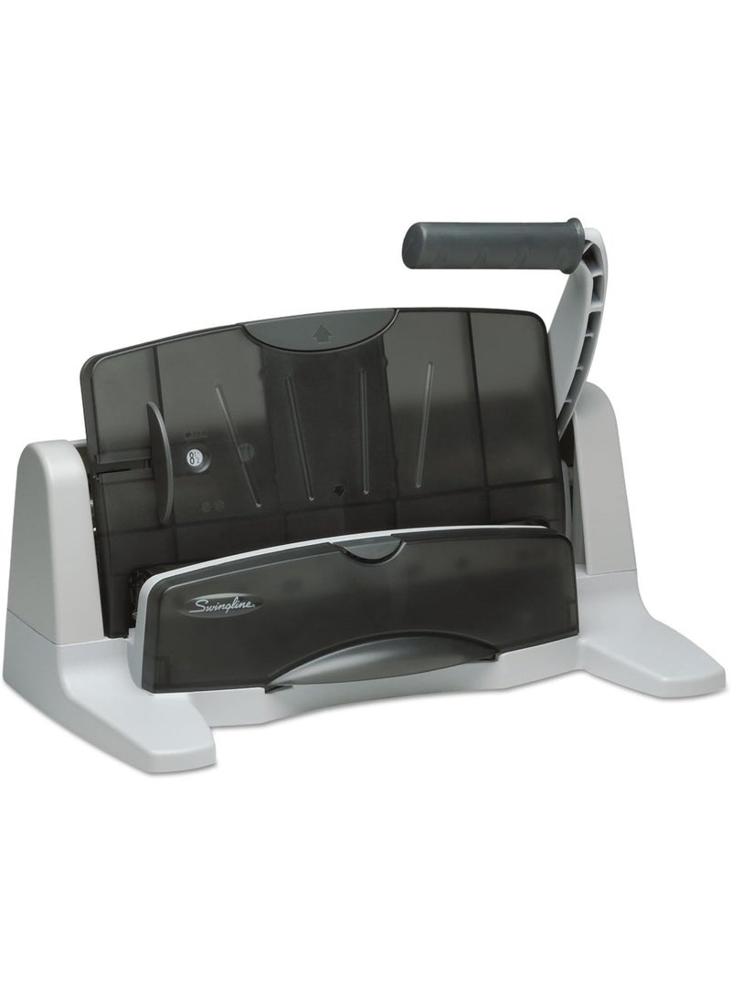 Swingline Swingline 3 Hole Punch, 40 Sheet Capacity Three Hole Puncher 3 Ring, Adjustable 2-7 Hole Paper Punch, LightTouch Low Effort, Black & Silver (74357) - Image 1