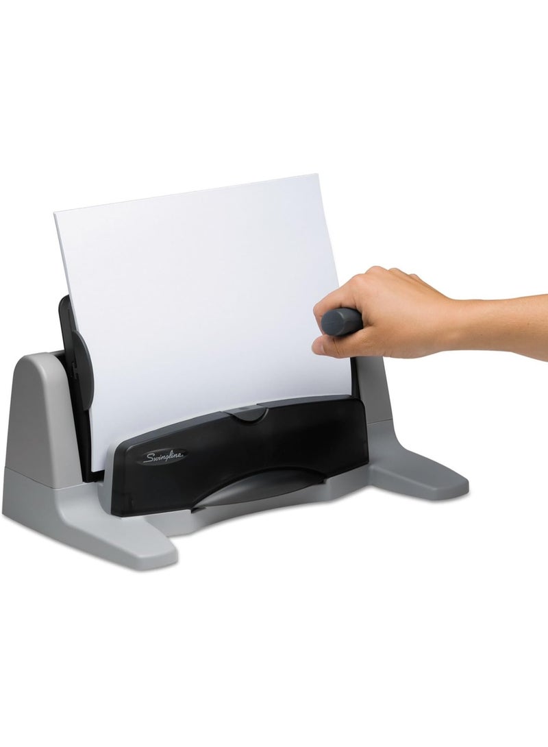 Swingline Swingline 3 Hole Punch, 40 Sheet Capacity Three Hole Puncher 3 Ring, Adjustable 2-7 Hole Paper Punch, LightTouch Low Effort, Black & Silver (74357) - Image 3