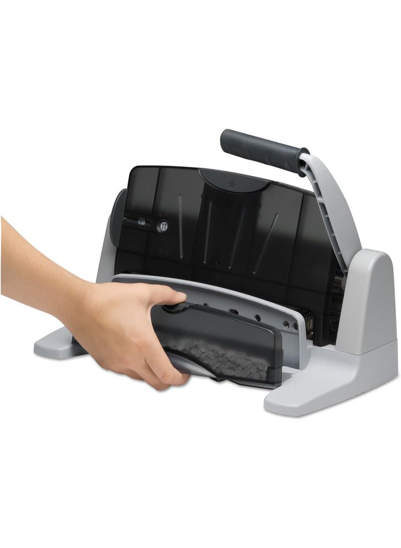 Swingline Swingline 3 Hole Punch, 40 Sheet Capacity Three Hole Puncher 3 Ring, Adjustable 2-7 Hole Paper Punch, LightTouch Low Effort, Black & Silver (74357) - Image 2