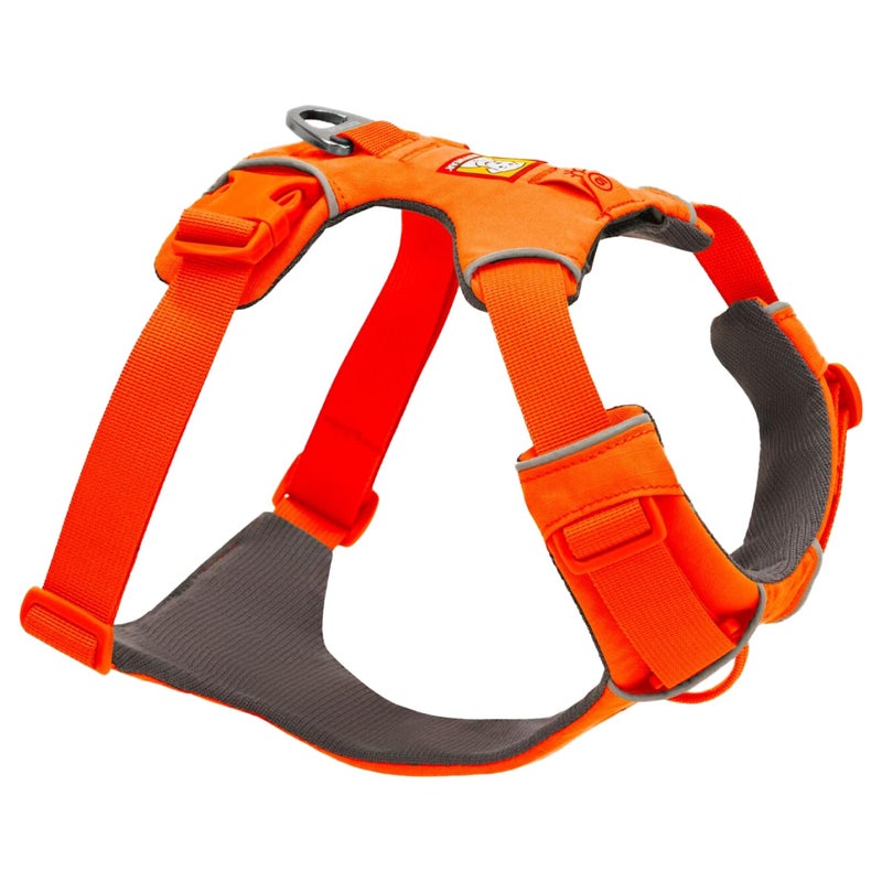 Ruffwear, Front Range Dog Harness, Reflective Soft Padded Everyday Harness with Dual Leash Clips, Adjustable and Lightweight Fit for Training or Walking for All Dogs, Blaze Orange, Medium - Image 1