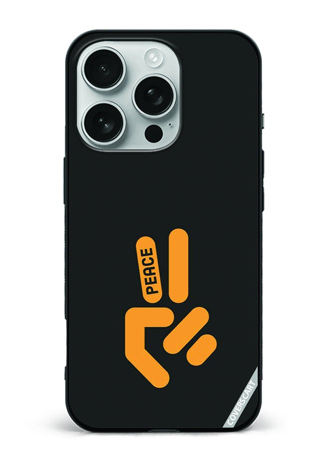 Protective Case Cover For Apple iPhone 16 Pro Peace Design Black