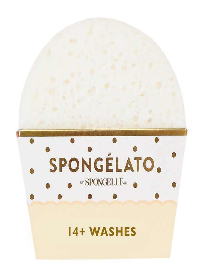 SPONGELLÉ Spongelato Loofah Exfoliating Body Scrubber by Spongelle | Infused with Body Wash | Bath & Shower Loofah for Women | 14+ uses | Fior de Latte (Vanilla) Gelato Inspired - Image 1