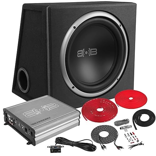 BELVA BPKG110v2 500W Single 10” Car Subwoofer with Ported Enclosure, Monoblock Amplifier, Wiring Kit and Remote Bass Knob - Image 1