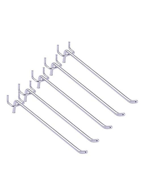 Global Indus 19 Global Indus19 Stainless Steel Pegboard Hooks and Organizer Assortment Peg Board Shelving Hooks Pack of 50 Length 6 Inch  - Image 1