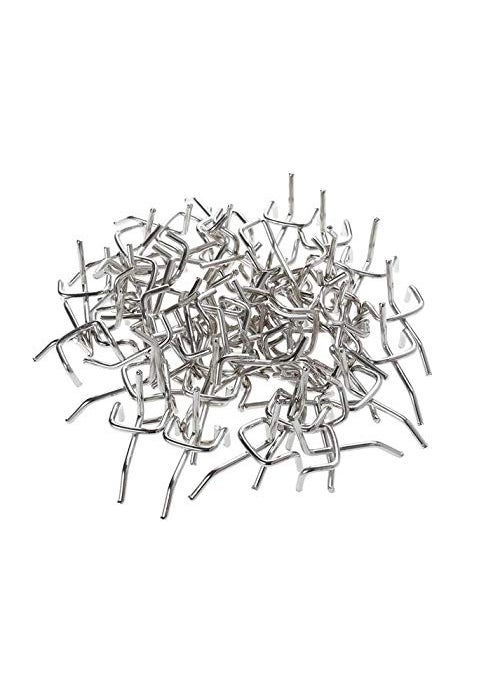 Global Indus 19 Global Indus19 Stainless Steel Pegboard Hooks and Organizer Assortment Peg Board Shelving Hooks Pack of 50 Length 6 Inch  - Image 5
