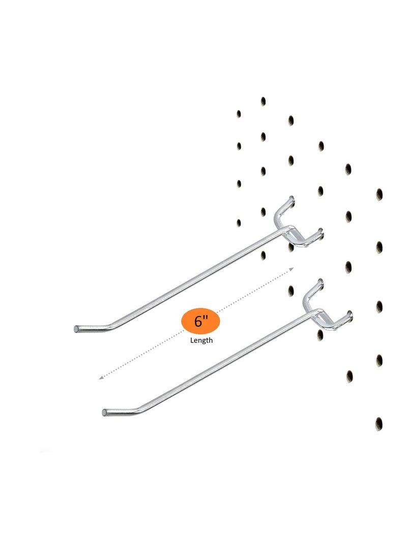 Global Indus 19 Global Indus19 Stainless Steel Pegboard Hooks and Organizer Assortment Peg Board Shelving Hooks Pack of 50 Length 6 Inch  - Image 2