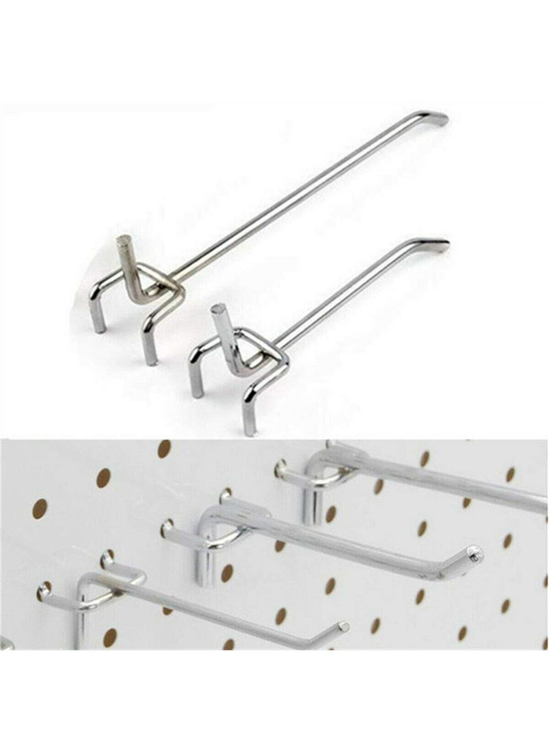Global Indus 19 Global Indus19 Stainless Steel Pegboard Hooks and Organizer Assortment Peg Board Shelving Hooks Pack of 50 Length 6 Inch  - Image 3