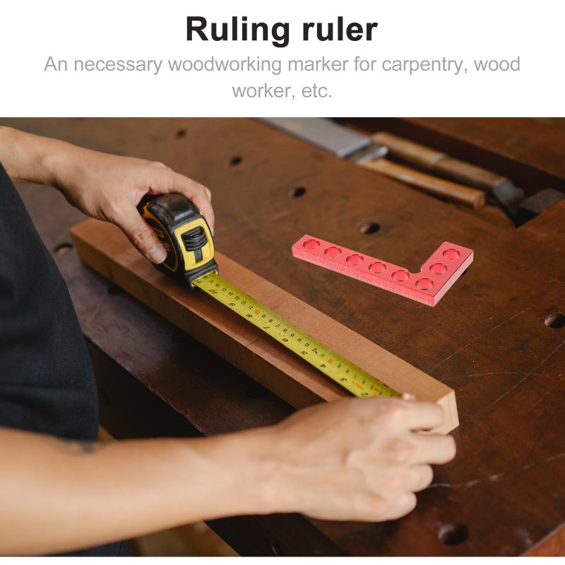 Aluminum Alloy Right Angle Ruler 90 Degree Metal Carpentry Square Woodworking Measuring Tool - Image 3