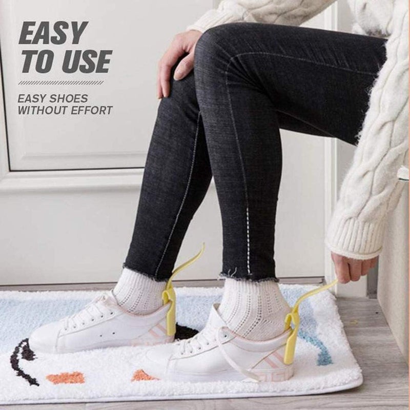 NON STOP 6 Pcs Lazy Shoe Helper Portable Sock Slider - Short Handled Shoe Horn - Shoe Lifting Helper Easy on Easy Off, Plastic Shoehorn for Men, Women - Image 2