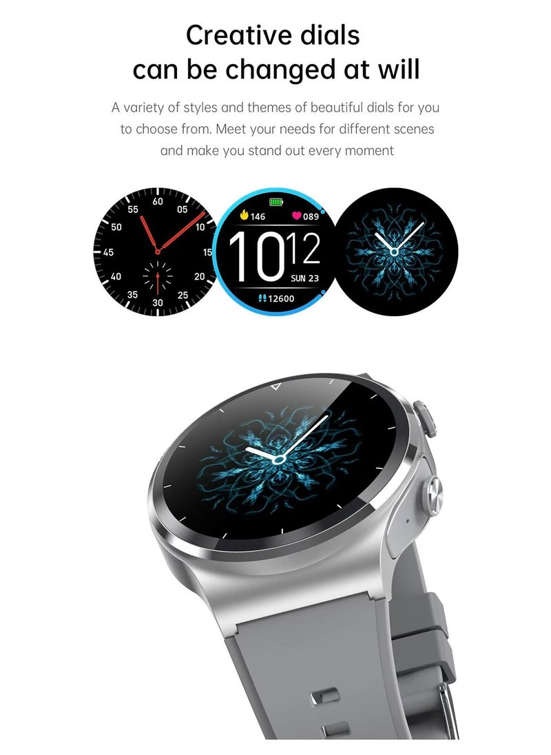 AROAQ - GT69 Smart Watch TWS Earphone Heart Rate Blood Pressure  Oxygen BT Call Music Sports Men Women Smartwatch Gray - Image 1