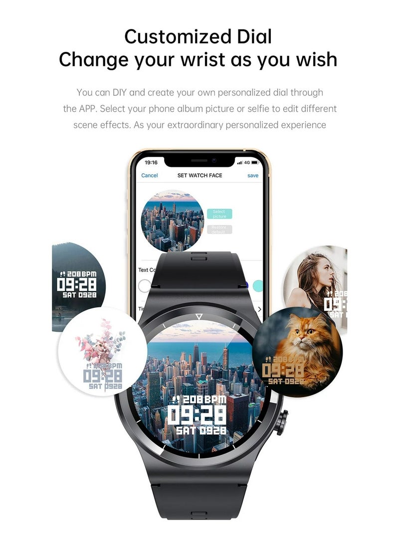 AROAQ - GT69 Smart Watch TWS Earphone Heart Rate Blood Pressure  Oxygen BT Call Music Sports Men Women Smartwatch Gray - Image 1