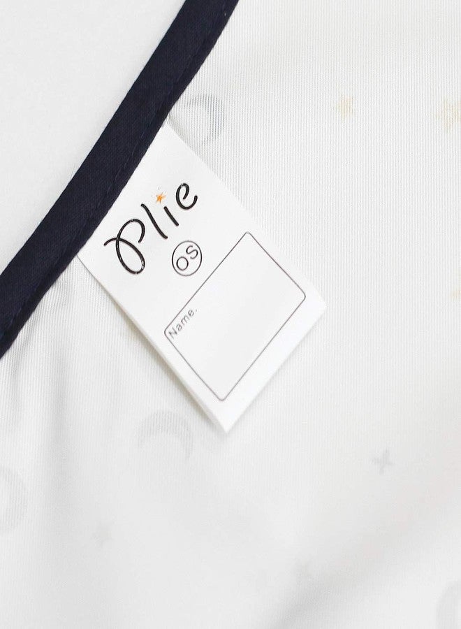Plie Short Sleeve Waterproof Bib for Toddlers - Easy Clean Feeding Apron for Mealtime, Daycare, Self-Feeding & Messy Play, Lightweight BPA-Free Baby Bib (6-24 Months), Feeding - Star/Moon - Image 4