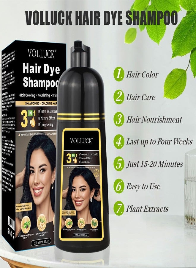 VOLLUCK Hair Dye Shampoo, Hair Dye Shampoo 3 in 1 Long Lasting Gray Hair Coverage for Women & Men (Light Brown) - Image 4