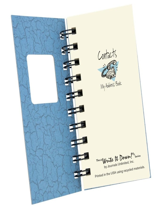 Write it Down series by Journals Unlimited, Guided Journal, Contacts, My Address Book, Mini-Size 3”x5.5”, Blue Hard Cover, Made in USA - Image 3