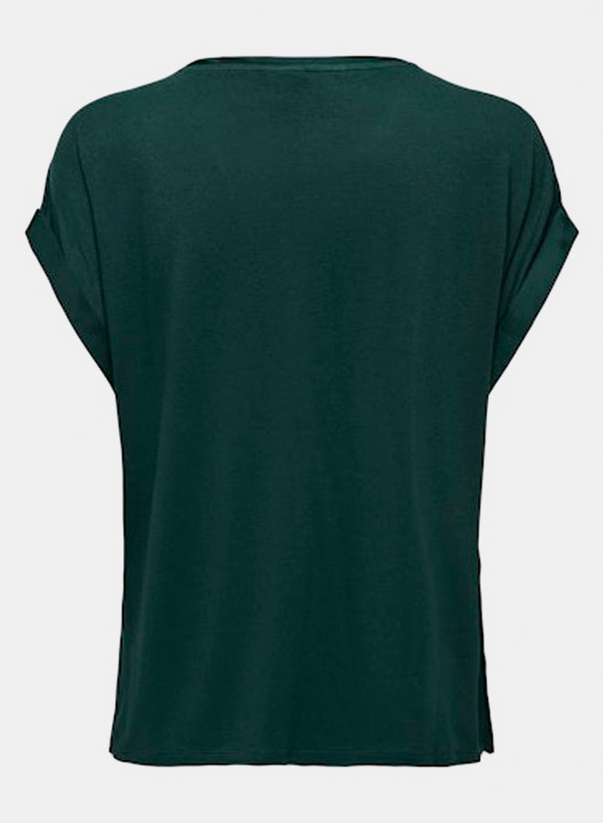 ONLY ONLY Womens Lieke Shortsleeve Satin Mix Top - Image 2