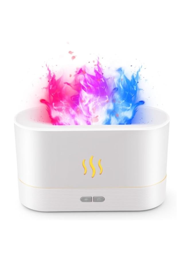SENMUL Colourful Flame Aroma Diffuser Humidifier, Upgraded 7 Flames, Silent Essential Oil Diffuser for Home, Office, Yoga, with Auto Shut-Off, 180ml (8 Hours) White  - Image 2
