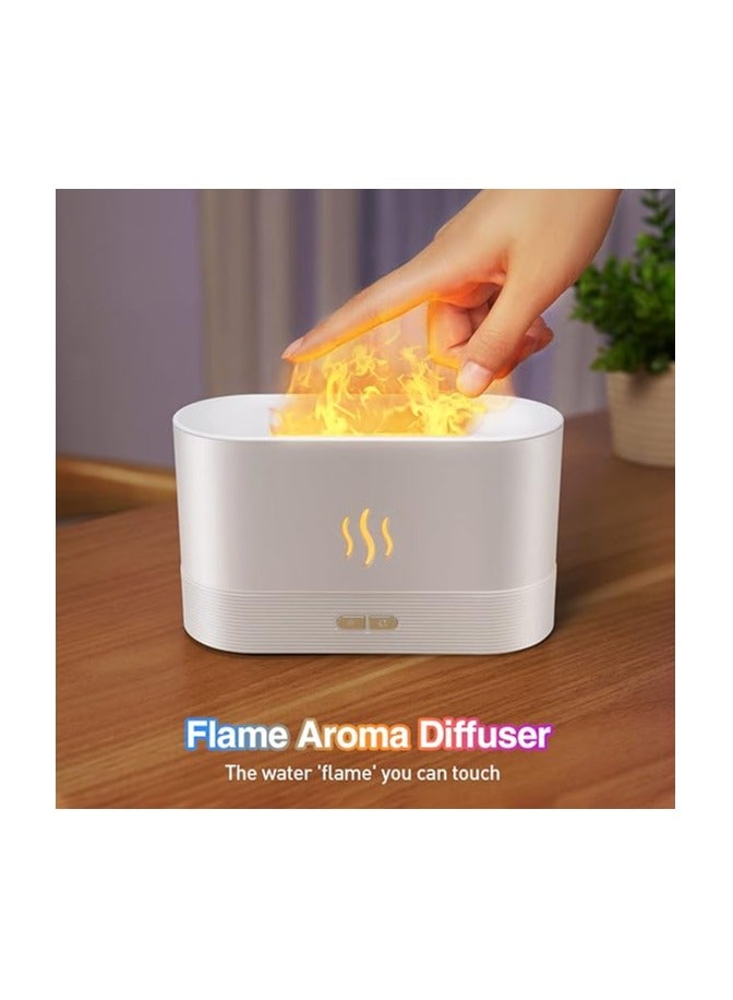 SENMUL Colourful Flame Aroma Diffuser Humidifier, Upgraded 7 Flames, Silent Essential Oil Diffuser for Home, Office, Yoga, with Auto Shut-Off, 180ml (8 Hours) White  - Image 3