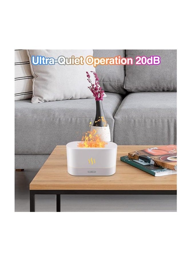 SENMUL Colourful Flame Aroma Diffuser Humidifier, Upgraded 7 Flames, Silent Essential Oil Diffuser for Home, Office, Yoga, with Auto Shut-Off, 180ml (8 Hours) White  - Image 5