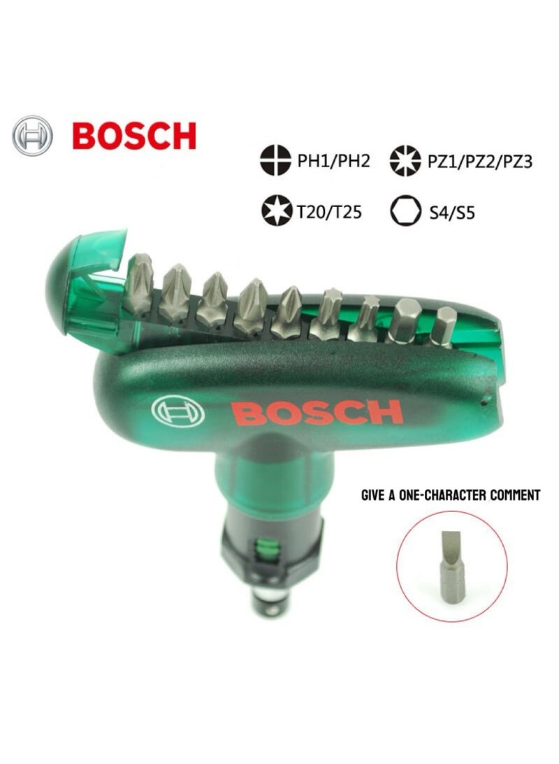 BOSCH Easy-to-Use Ratchet Screwdriver Set with Phillips/Straight/Allen/Torx Bits - Multi-functional Manual Screwdriver for Home Repair - Image 1