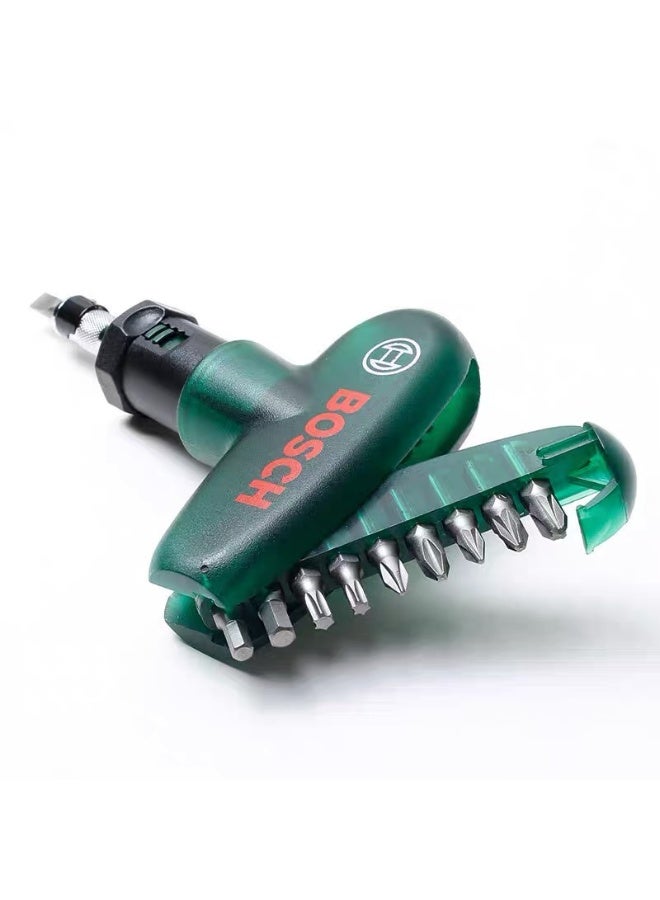 BOSCH Easy-to-Use Ratchet Screwdriver Set with Phillips/Straight/Allen/Torx Bits - Multi-functional Manual Screwdriver for Home Repair - Image 3