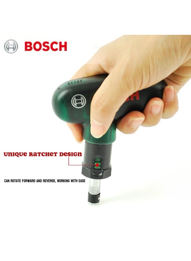 BOSCH Easy-to-Use Ratchet Screwdriver Set with Phillips/Straight/Allen/Torx Bits - Multi-functional Manual Screwdriver for Home Repair - Image 5