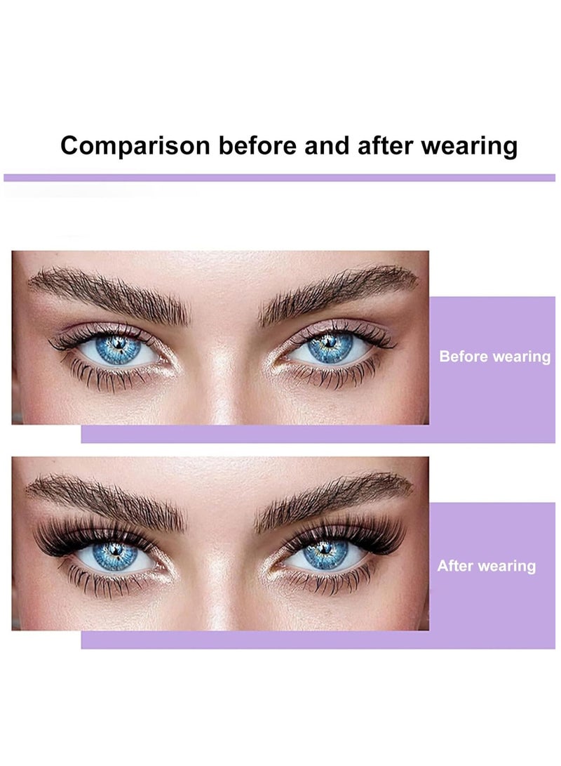 Zikra Individual False Eyelashes Set Lash Clusters Kit Fake Eyelashes Natural-Looking Eyelash with Lash Bond and Seal and Lash Tweezers Eyelash Extension Kit - Image 2