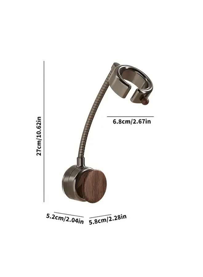 Hands Free Hair Dryer Holder Walnut Suction Cup Wall Mount 360 Adjustable No Hands Hair Dryer Stand With Cord Organizer For Bathroom And More Scenes Bathroom Accessories - Image 3