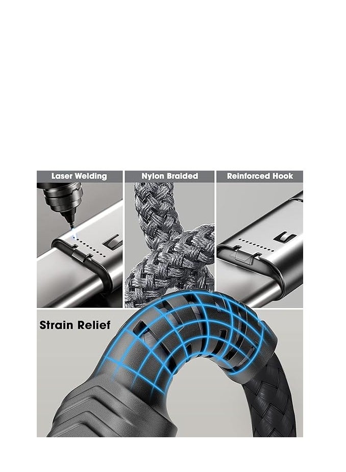 ساونس كابل شحن سريع مضفر من النوع C إلى النوع C 3A (60 وات) من Sounce للهواتف المحمولة وأجهزة الكمبيوتر المحمولة والأجهزة اللوحية وأجهزة النوع C الأخرى يدعم تقنية PD وشحن QC 3.0 بسرعة نقل بيانات 480 ميجابت في الثانية بطول 5 أقدام (1.5 متر) - Image 3