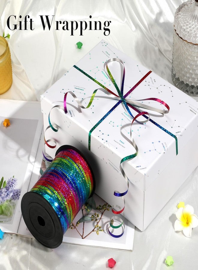 OMISELIO 500 Yard Rainbow Ribbon Curling, Balloon Ribbon-Balloon String, Shiny Metallic Curly Roll for Gift Wrapping Ribbon for Wedding, Birthday Decoration, Baby Shower, Christmas - Image 2