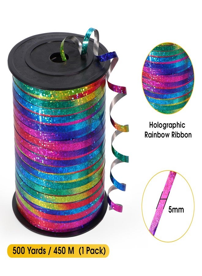 OMISELIO 500 Yard Rainbow Ribbon Curling, Balloon Ribbon-Balloon String, Shiny Metallic Curly Roll for Gift Wrapping Ribbon for Wedding, Birthday Decoration, Baby Shower, Christmas - Image 5