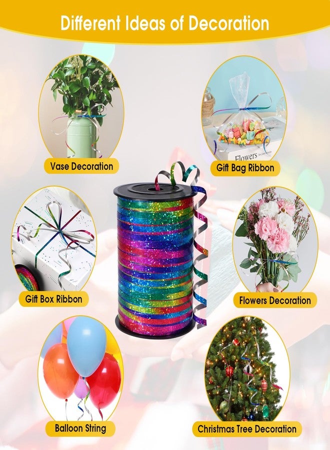 OMISELIO 500 Yard Rainbow Ribbon Curling, Balloon Ribbon-Balloon String, Shiny Metallic Curly Roll for Gift Wrapping Ribbon for Wedding, Birthday Decoration, Baby Shower, Christmas - Image 3