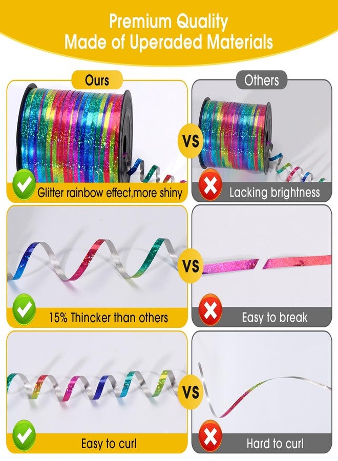 OMISELIO 500 Yard Rainbow Ribbon Curling, Balloon Ribbon-Balloon String, Shiny Metallic Curly Roll for Gift Wrapping Ribbon for Wedding, Birthday Decoration, Baby Shower, Christmas - Image 4