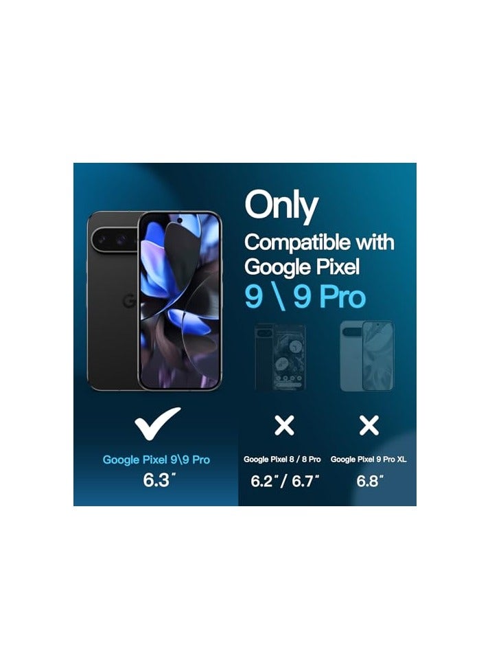 JETech Screen Protector for Google Pixel 9 / Pixel 9 Pro, Tempered Glass Film with Easy Installation Tool, Fingerprint Compatible, HD Clear, 3-Pack - Image 2