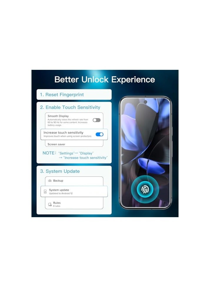 JETech Screen Protector for Google Pixel 9 / Pixel 9 Pro, Tempered Glass Film with Easy Installation Tool, Fingerprint Compatible, HD Clear, 3-Pack - Image 3