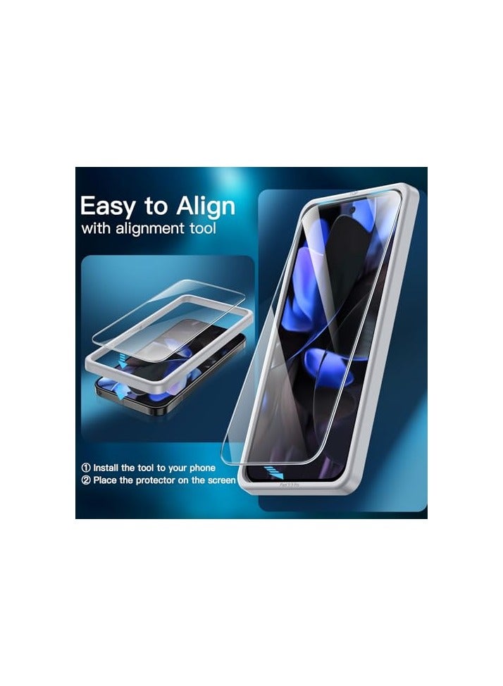 JETech Screen Protector for Google Pixel 9 / Pixel 9 Pro, Tempered Glass Film with Easy Installation Tool, Fingerprint Compatible, HD Clear, 3-Pack - Image 5