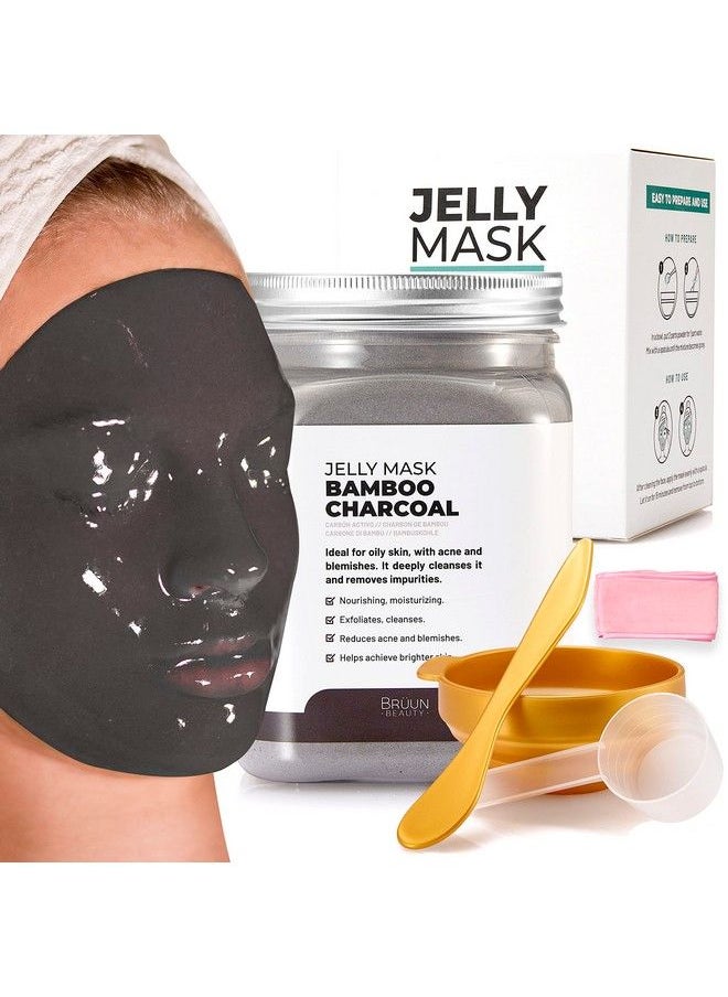 BRÜUN - Jelly Mask Jar Bamboo Charcoal Peeloff Face Care Rubber Mask ; 23 Fl Oz Skin Care Moisturizing Gel Mask Jar Spa Set - Image 1