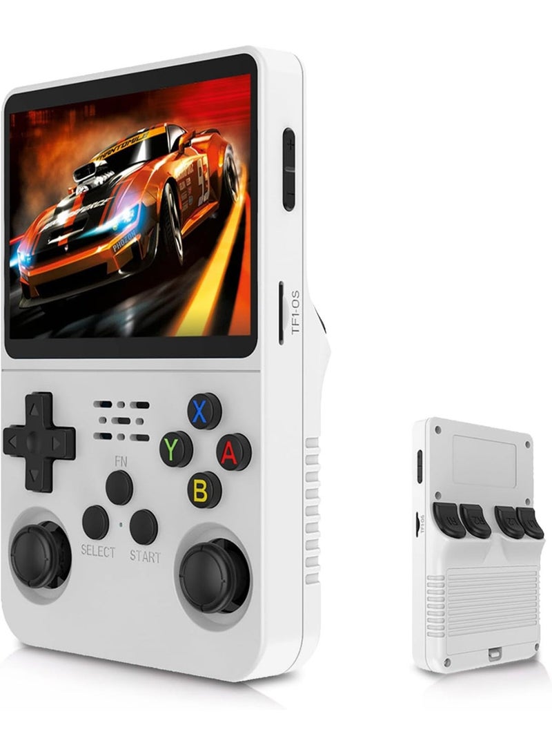 R36S 64GB White Retro Handheld Gaming Console with 3.5-inch IPS Display - Image 1