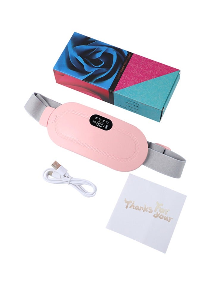 AROAQ Electric Heating Warm Palace Belt, Wireless Heating Massager Pad, Waist Vibration Massage Device for Cramps Period Pain Relief, (Pink)  - Image 1
