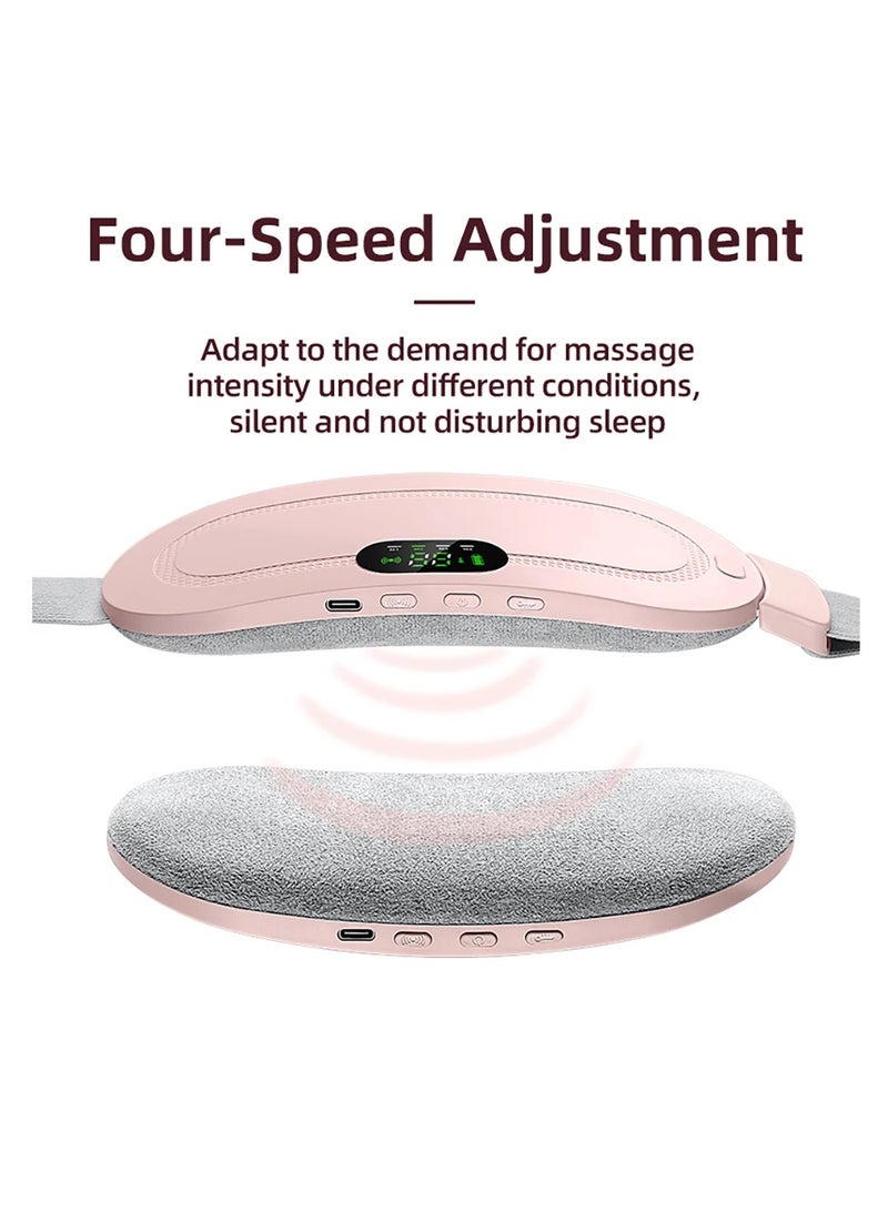 AROAQ Electric Heating Warm Palace Belt, Wireless Heating Massager Pad, Waist Vibration Massage Device for Cramps Period Pain Relief, (Pink)  - Image 2