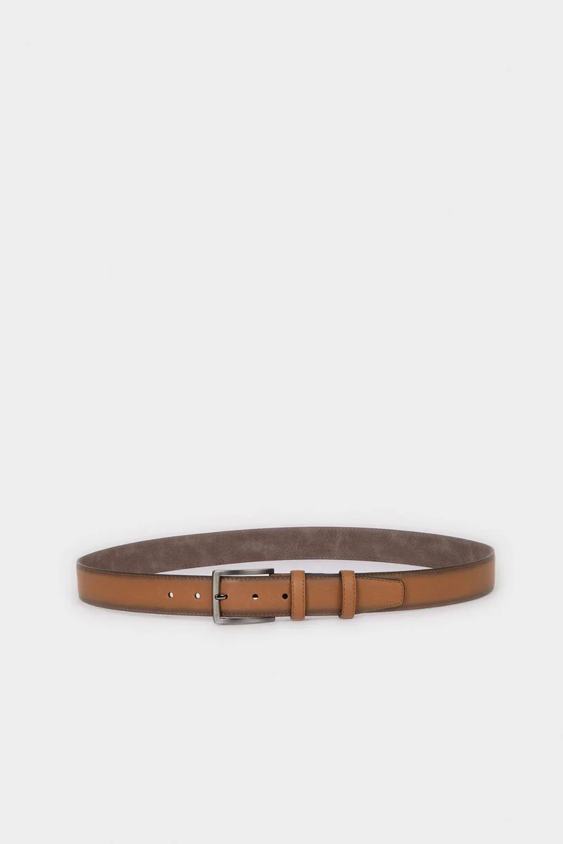 Defacto Man Rectangle Clasp Faux Leather Classic Belt